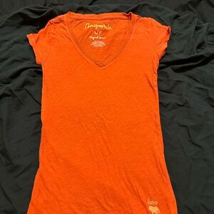 Aeropostale Women's Orange V-Neck Top